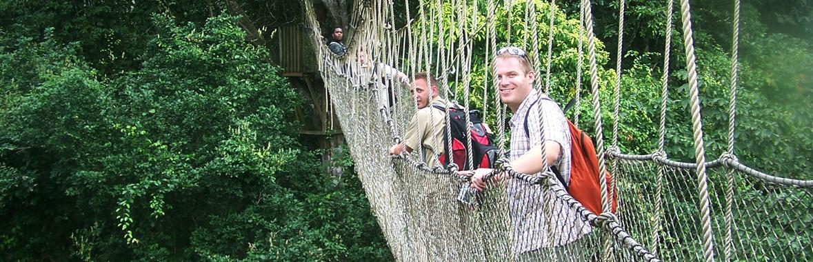 two people on bridge