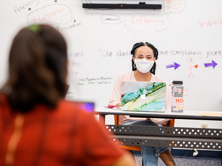 two students in class